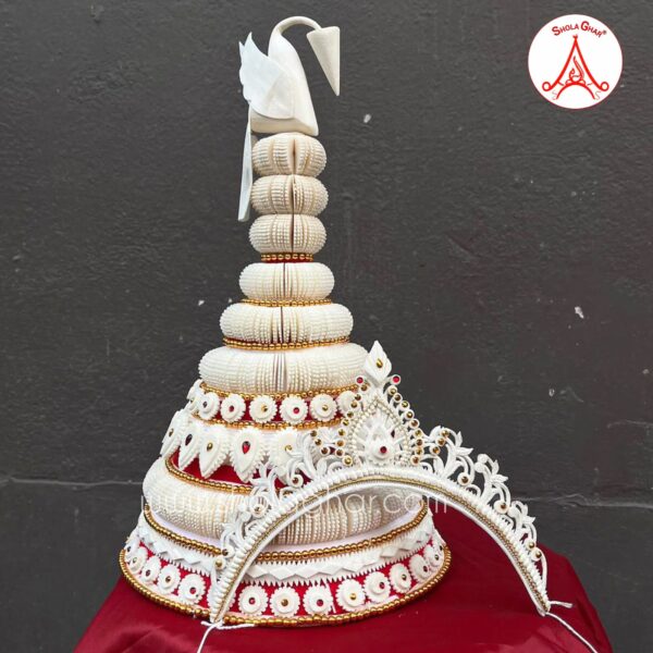 Mayur Mukhi  Topor - Mukut Set (White)