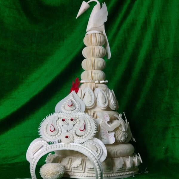 Debasish Topor Mukut Set (White)