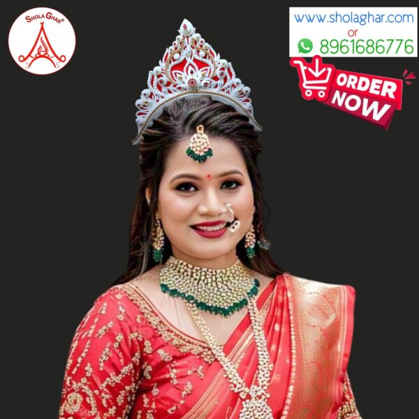 Rojonigondha Bridal Mukut (Red)