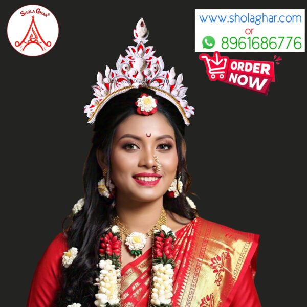 Poddaboti Bridal Mukut (Red)