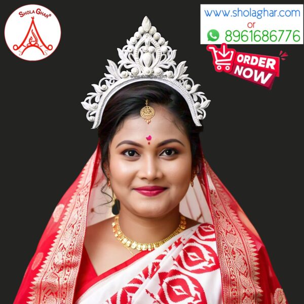 Krishnachura Bridal Mukut (White)