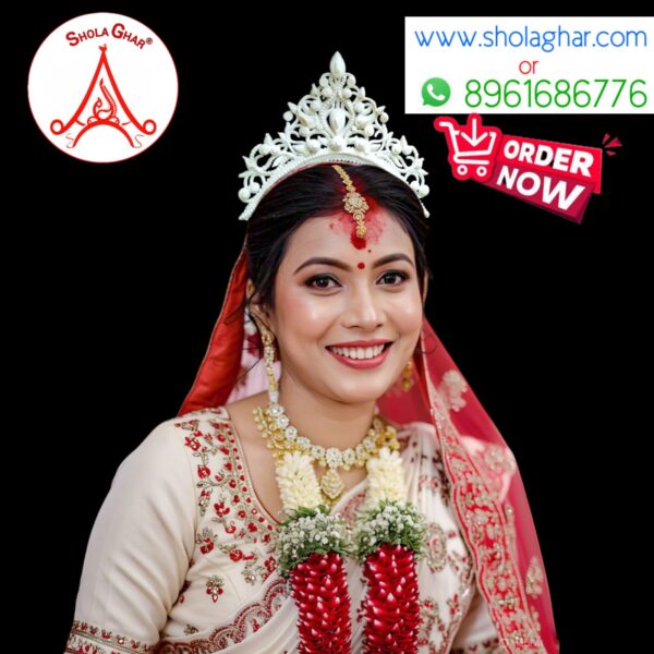 Lajboti Bridal Mukut (White)