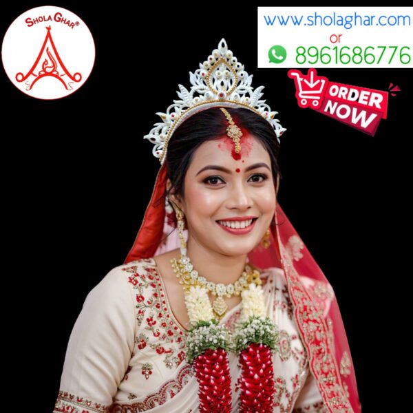 Krishnachura Bridal Mukut (Golden)