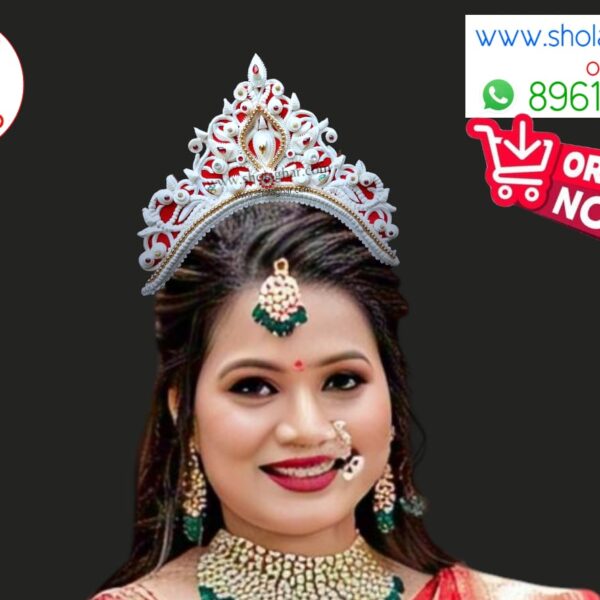 Lajboti Bridal Mukut (Red)