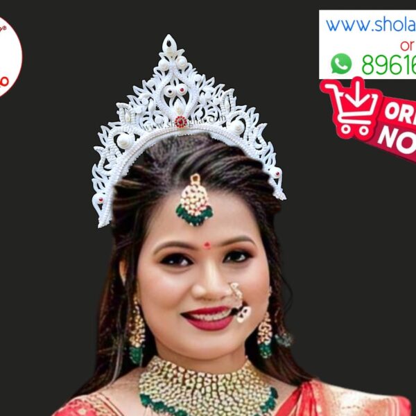 Swarnolota Bridal Mukut (Pearl)