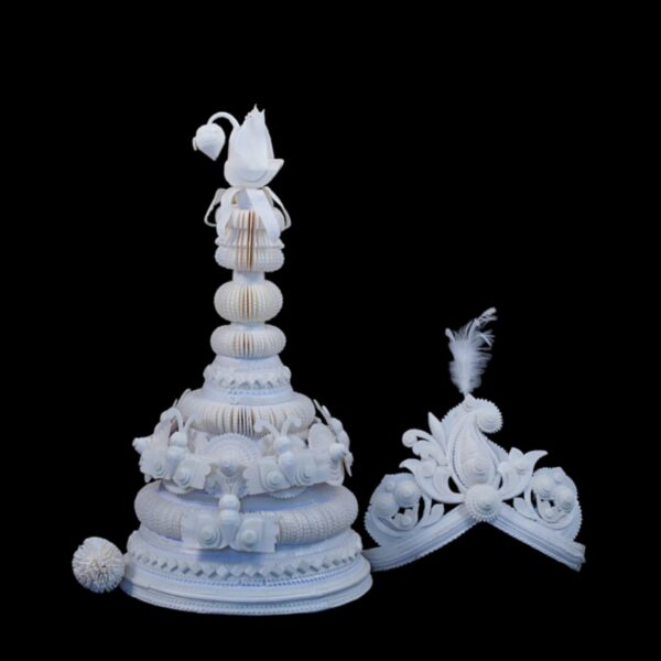 Sethkumari Topor Mukut Set (White )