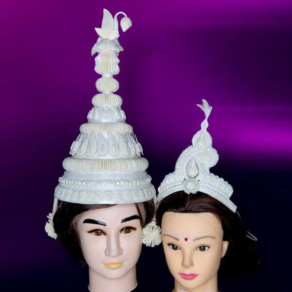 Rajlokkhi Topor  Mukut Set (White)