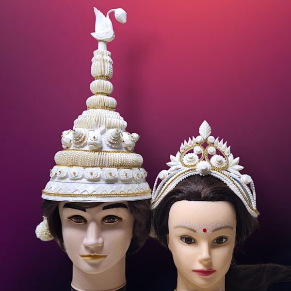 Moheswari Topor Mukut Set (Golden)