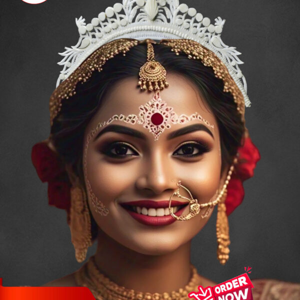 Subhashini Bridal Mukut (White)