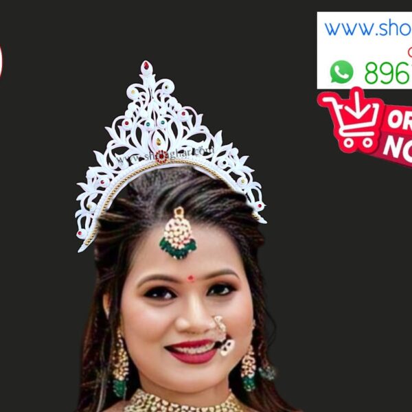 𝐒𝐡𝐨𝐧𝐤𝐡𝐨 Bridal Mukut (Golden)