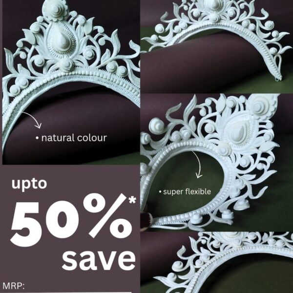 Yashwina Bridal Mukut (White)