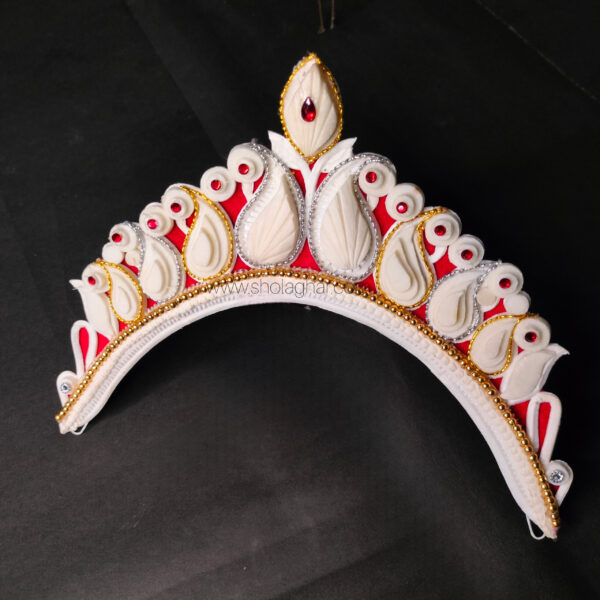 Minakari Bridal Mukut (Golden , red )
