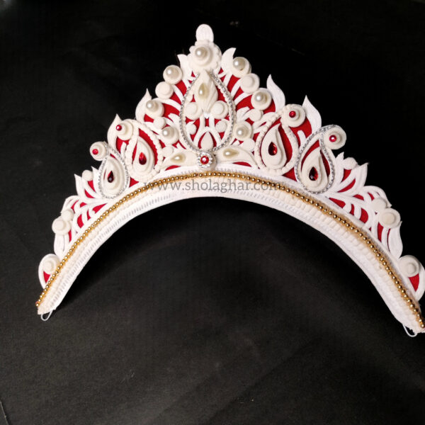 Jilmli Bridal Mukut (White , Red , Golden )