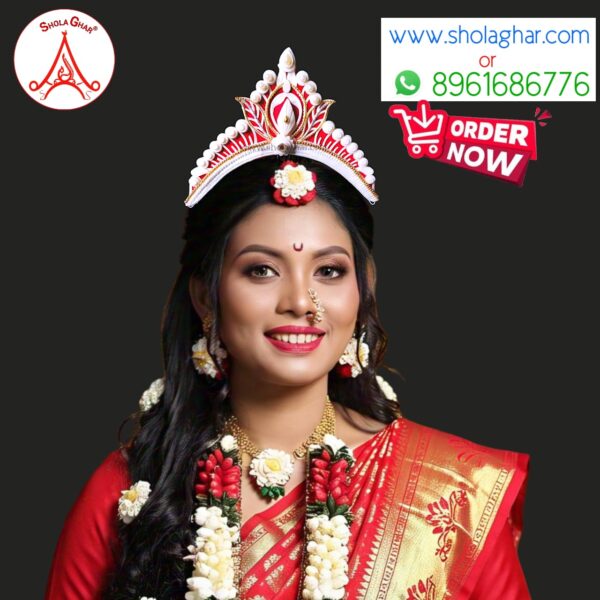Patra Lekha Bridal Mukut (Red)