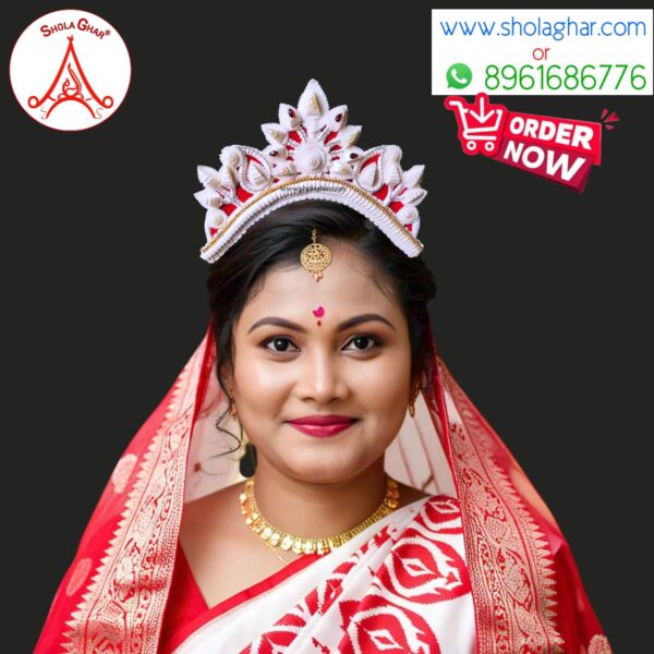 Kolmilota Bridal Mukut ( White , Red , Golden )