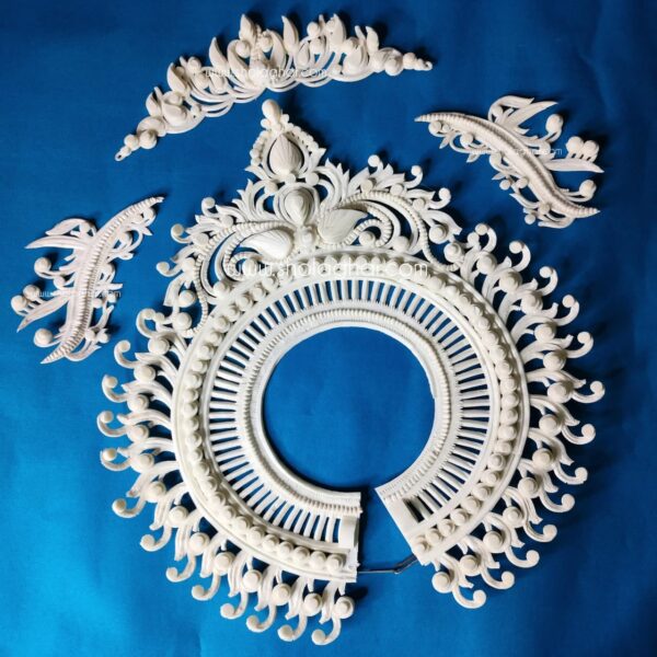 Nokshi Katha Back Crown Set (White)