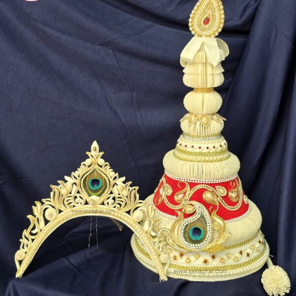 Shikhipakha Topor-Mukut Set (Golden)